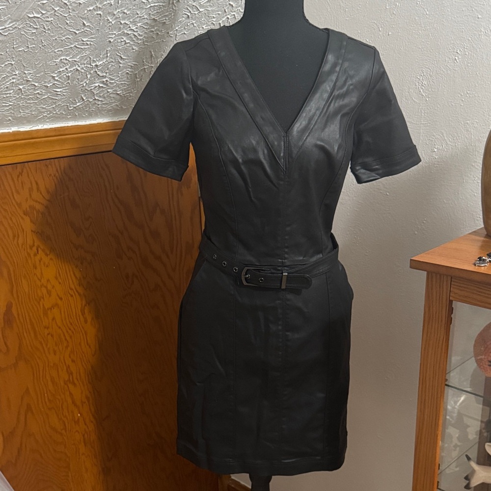 White House Black Market Black Belted Mini Dress